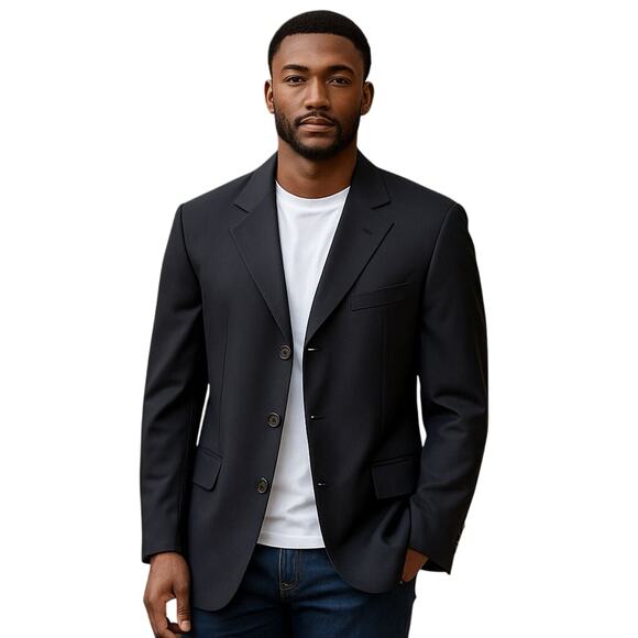 HATHAWAY 3 Button Blazer Men's 40R Super 140s Wool Lightweight ITALY NWT FLAWS - Picture 1 of 16